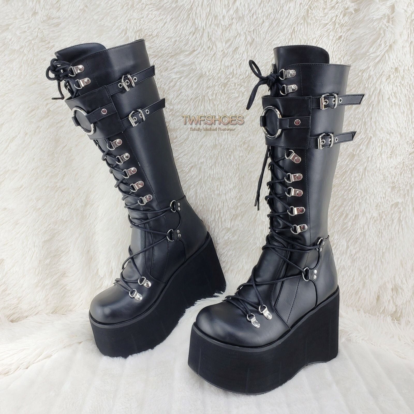 DEMONIA Kera 200 Black Shin Shield Knee Boot 4.5