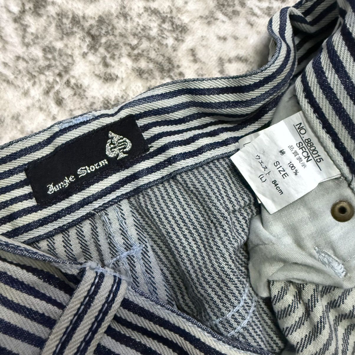 Japanese Brand Jungle Storm Japan Multi Hickory Stripe whiskers Denim Pants Size US 32 / EU 48 - 13 Thumbnail