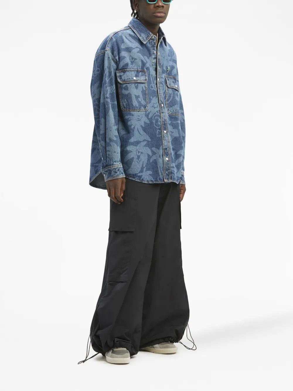 Palm Angels o1y0325 Logo Denim Jacket in Blue Size US L / EU 52-54 / 3 - 4 Thumbnail