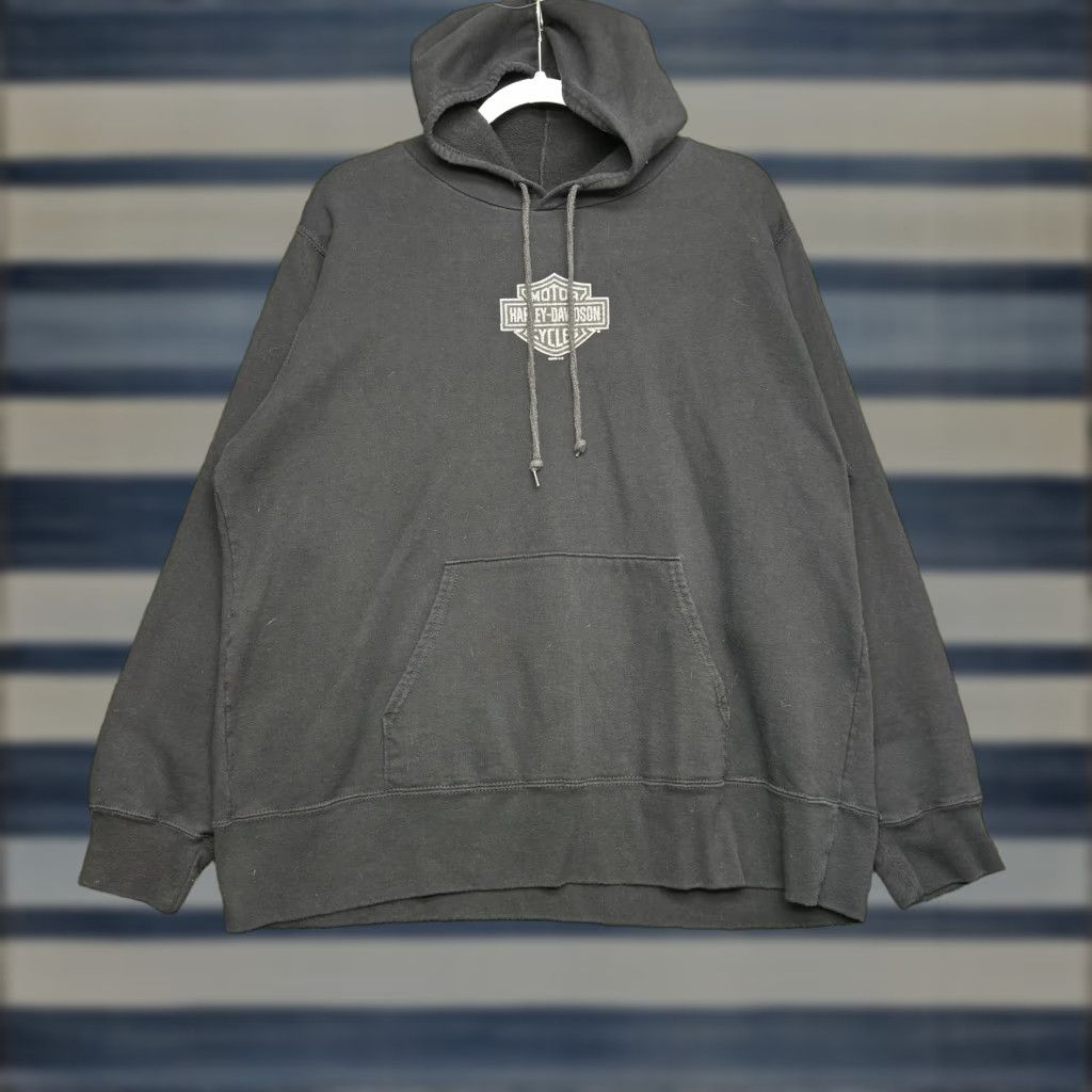 Harley Davidson Harley-Davidson Hoodie Mens 1X Pullover Bar Shield Town Country Cement City MI Black Size US XL / EU 56 / 4 - 1 Thumbnail