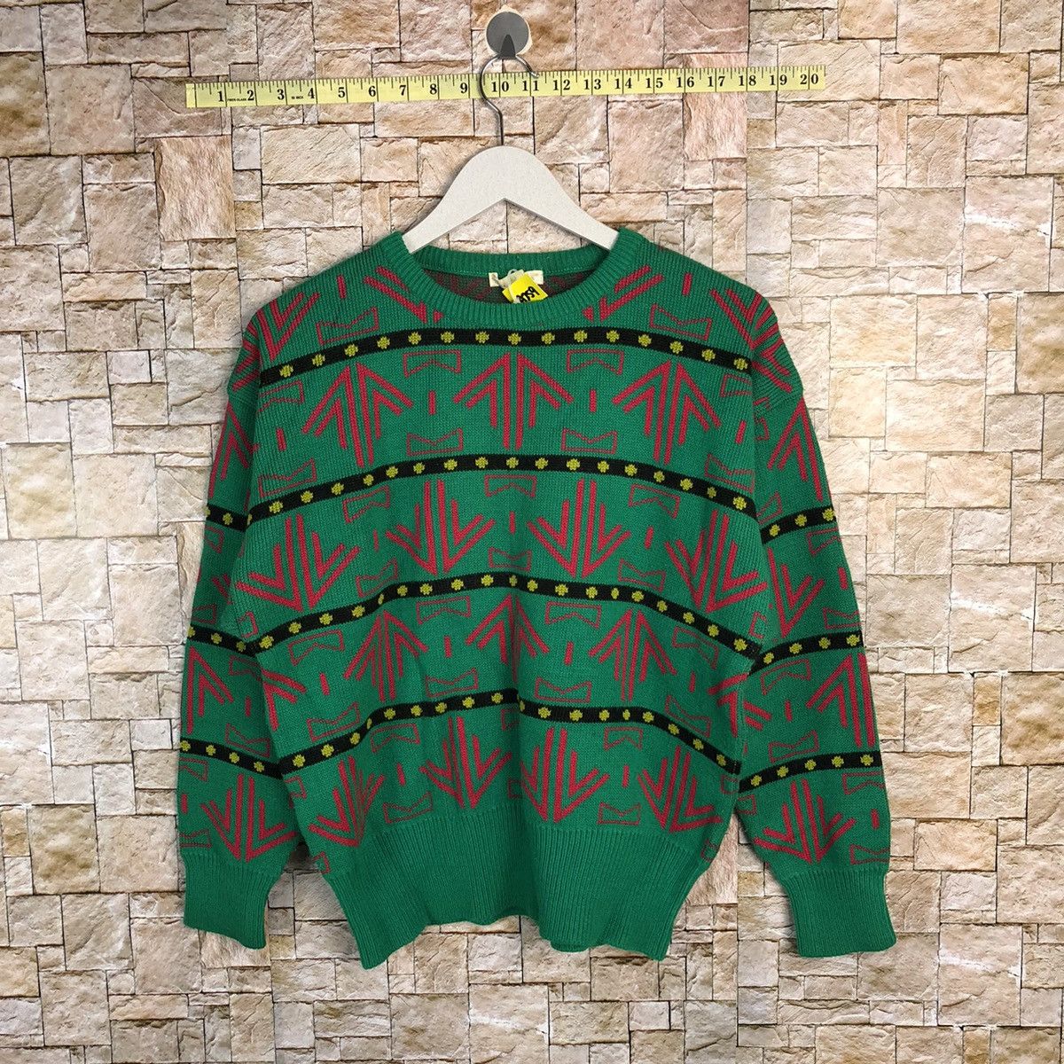 DL Japan art vintage Green Knitwear sweatshirt #A259