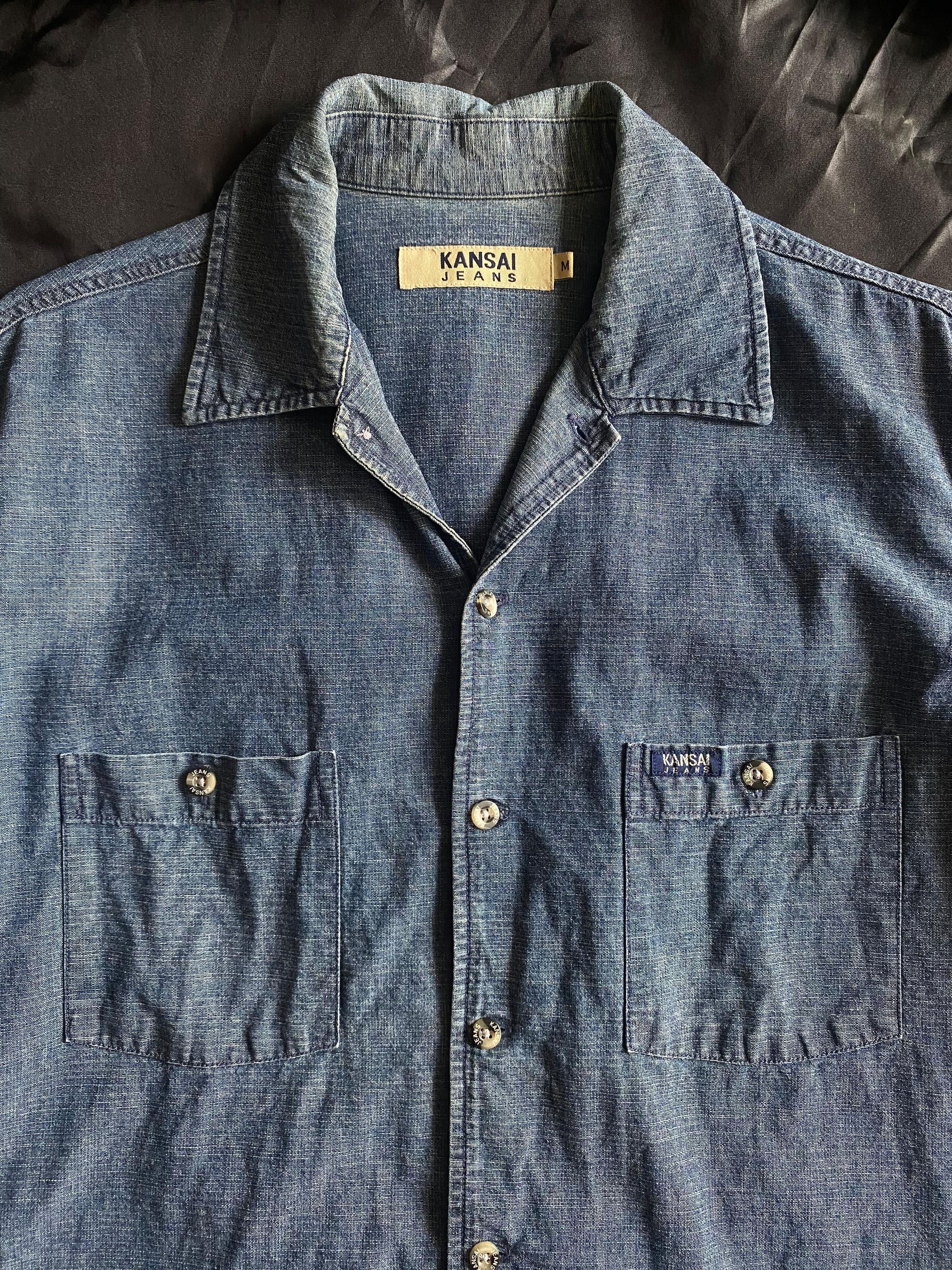 Japanese Brand Japanese Kansai Yamamoto Denim Shirt Size US M / EU 48-50 / 2 - 2 Thumbnail