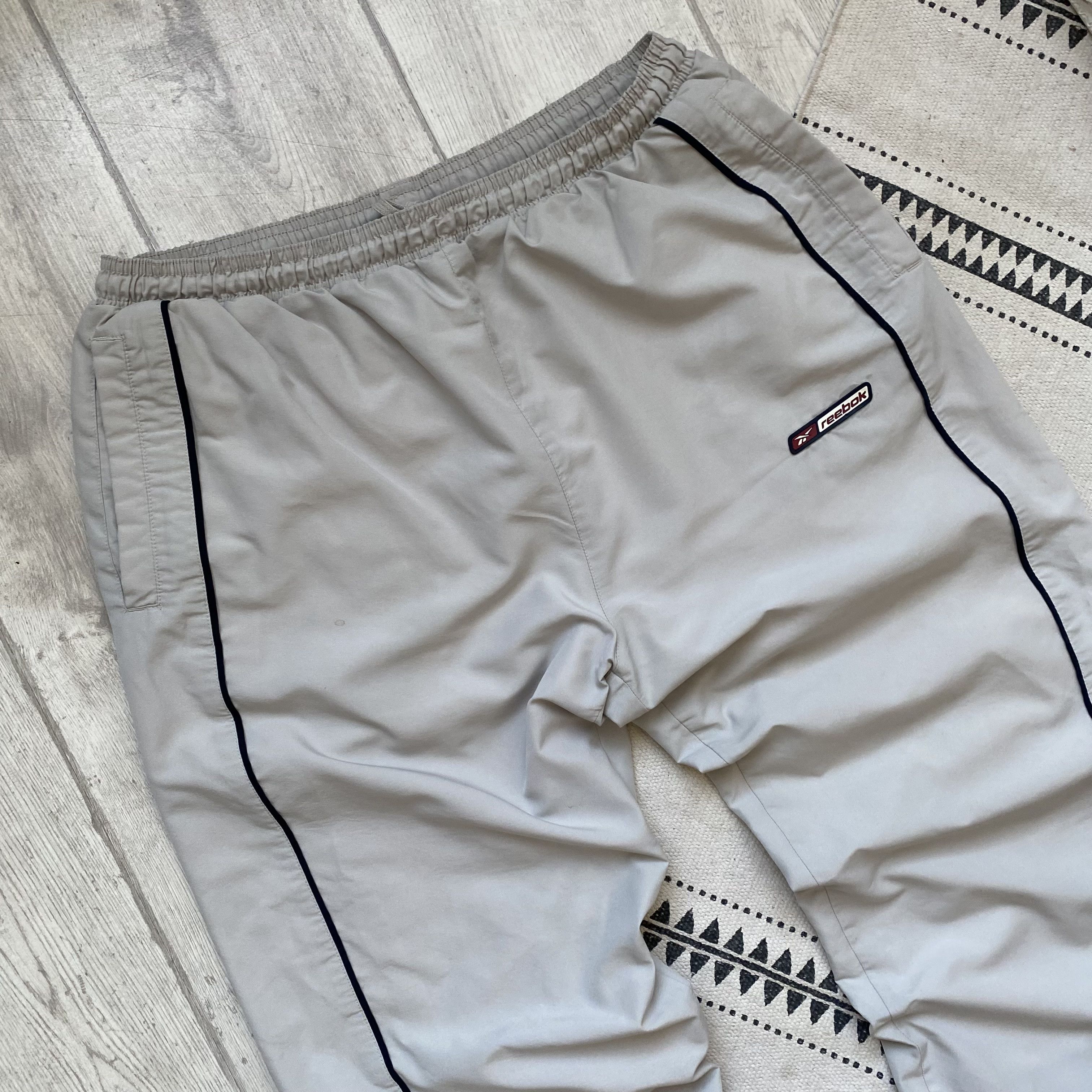 Reebok 🦣 Vintage 90s Reebok nylon track pants drill big logo Size US 32 / EU 48 - 3 Thumbnail