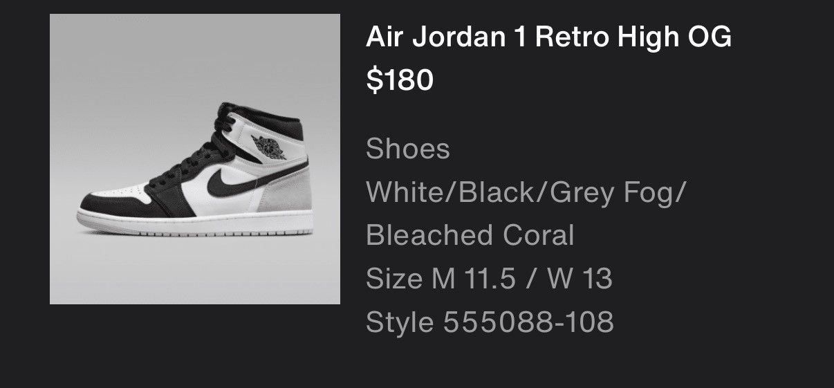 Nike Air Jordan 1 Retro High OG Size US 11.5 / EU 44-45 - 11 Thumbnail