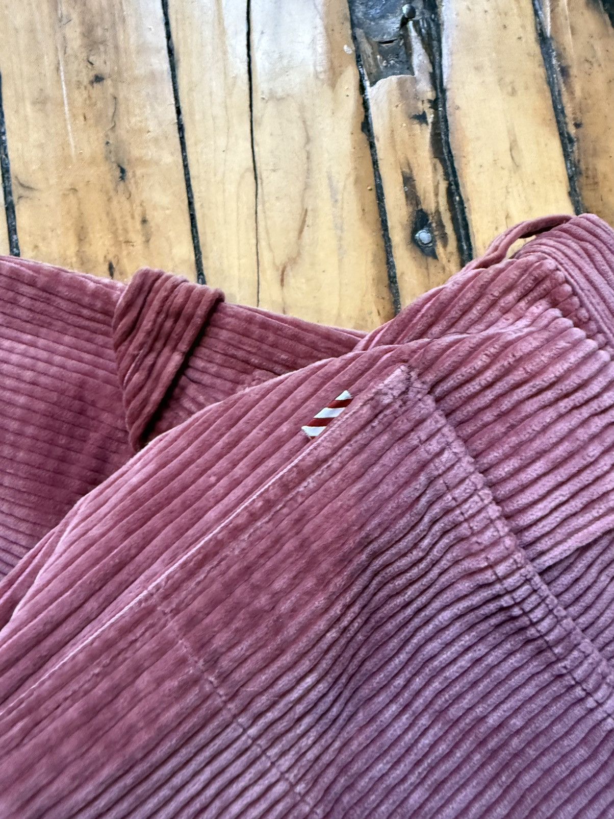 Freemans Sporting Club Pink Red Luxury Wide Corduroy Duca Visconti Painter Pant Size US 33 - 7 Thumbnail