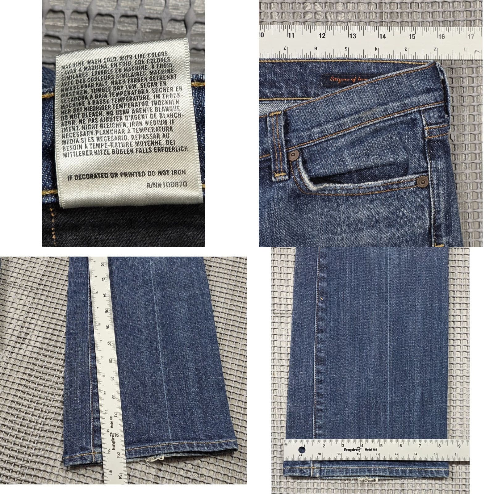 Citizens Of Humanity Citizen Of Humanity Kelly 001 Jeans Women Sz 30 Low Waist Bootcut Blue USA 32x33 Size 30" / US 8 / IT 44 - 10 Thumbnail