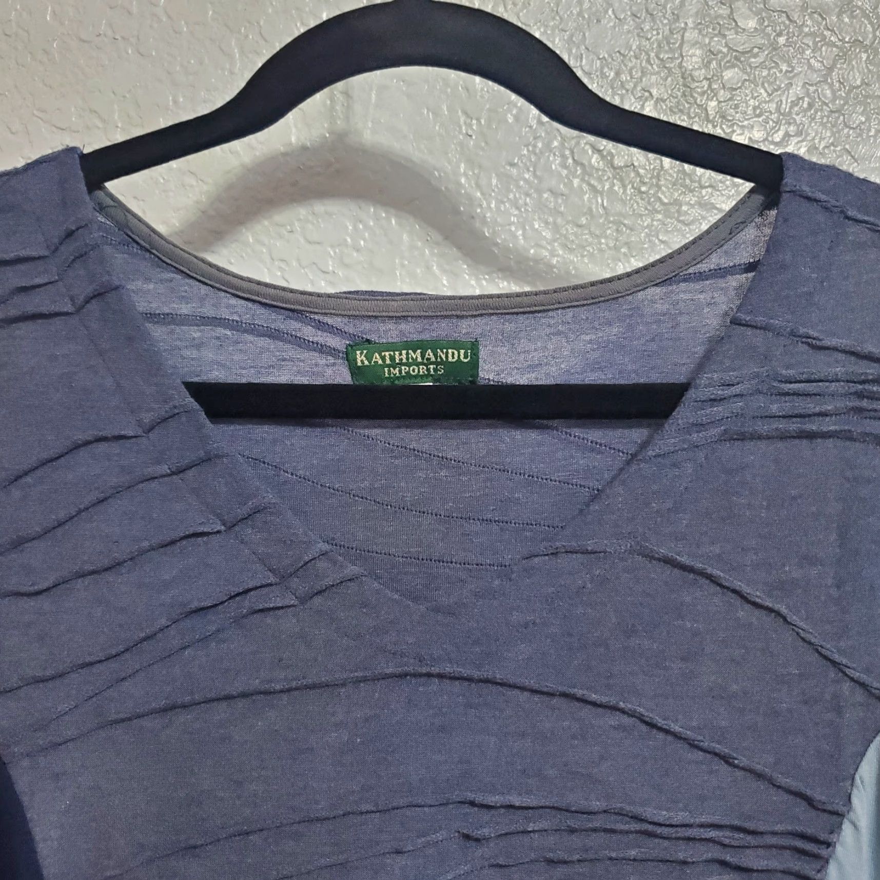 Kathmandu Kathmandu Imports Tunic Dress Women M Blue Wavy Texture Pockets Lagenlook Boho Size M / US 6-8 / IT 42-44 - 4 Thumbnail