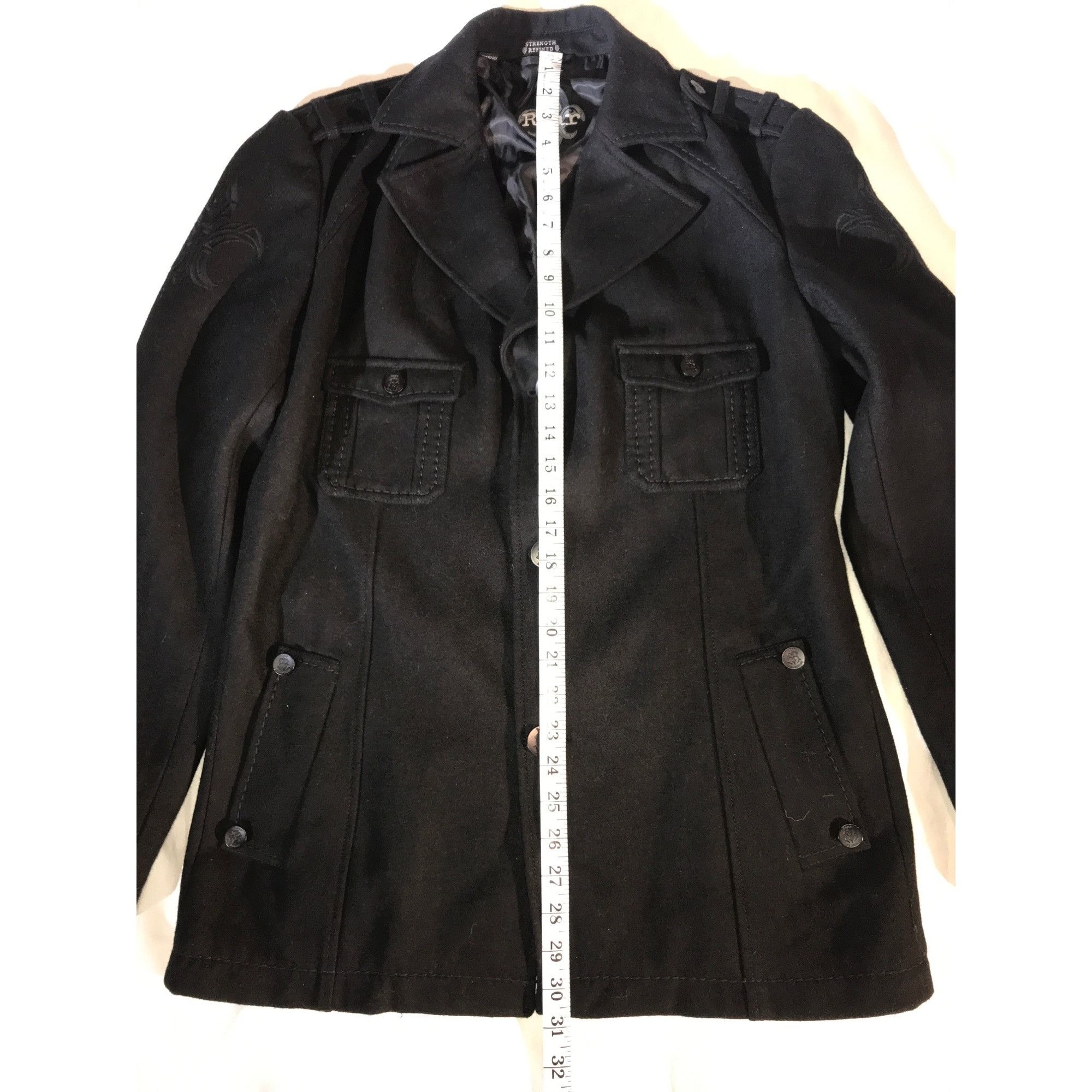 Roar Roar Inspire Men's Black Wool Blend Jacket With Embroidery Size US M / EU 48-50 / 2 - 6 Thumbnail