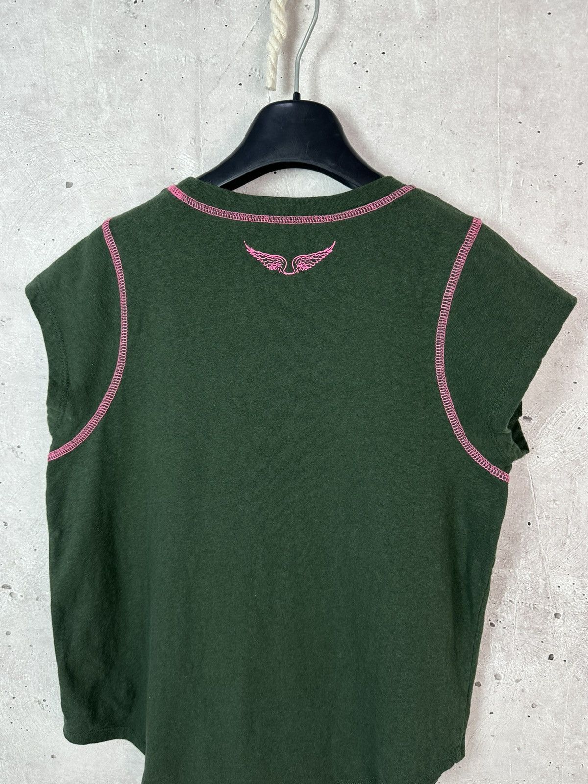 Zadig & Voltaire Zadig&Voltaire Green Cotton Embroidered Short Sleeve T-shirt Size S / US 4 / IT 40 - 7 Thumbnail