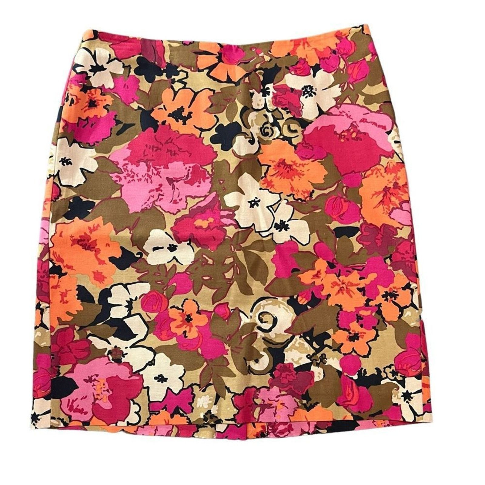 Talbots Talbots Skirt Womens Size 12 Floral Pencil Knee Length Lined Size 34" / US 12 / IT 48 - 2 Thumbnail