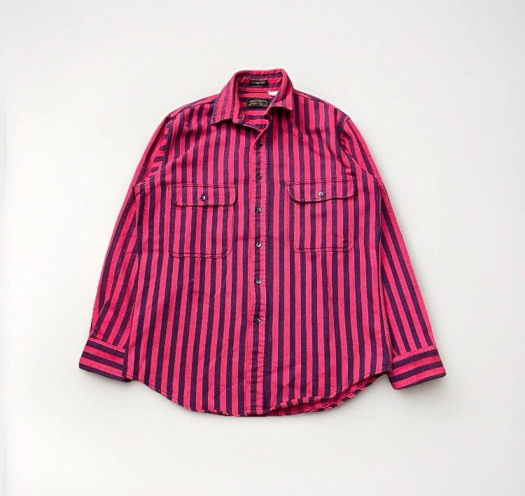 Eddie Bauer × Vintage 80’s Eddie Bauer Flannel McKinley Cloth Pink And Purple Size US L / EU 52-54 / 3 - 1 Thumbnail