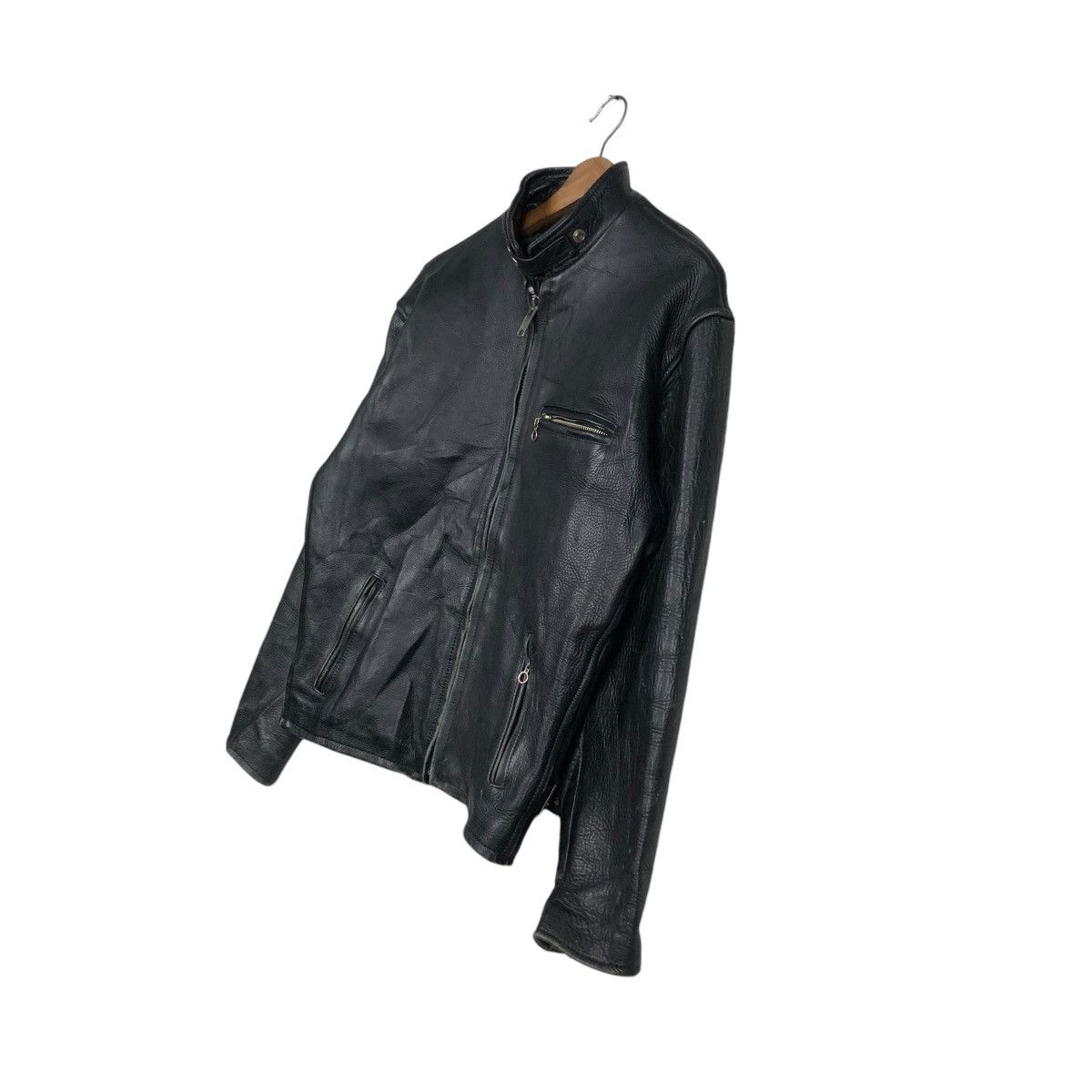 Vintage 🔥VINTAGE LEATHER JACKET CAFE RACER SV.STONE COWHIDE LEATHER Size US M / EU 48-50 / 2 - 4 Thumbnail