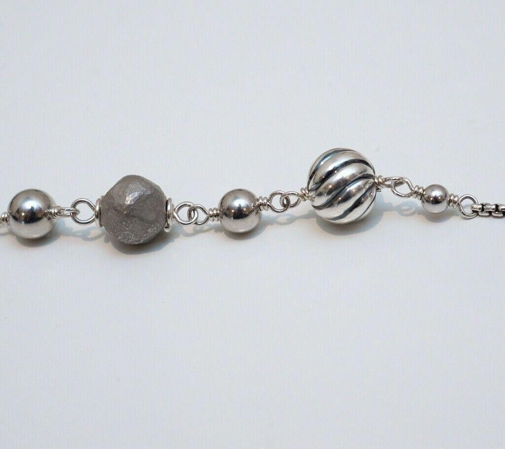 David Yurman David Yurman Long Bead & Chain Quatrefoil Silver Necklace Size ONE SIZE - 5 Thumbnail