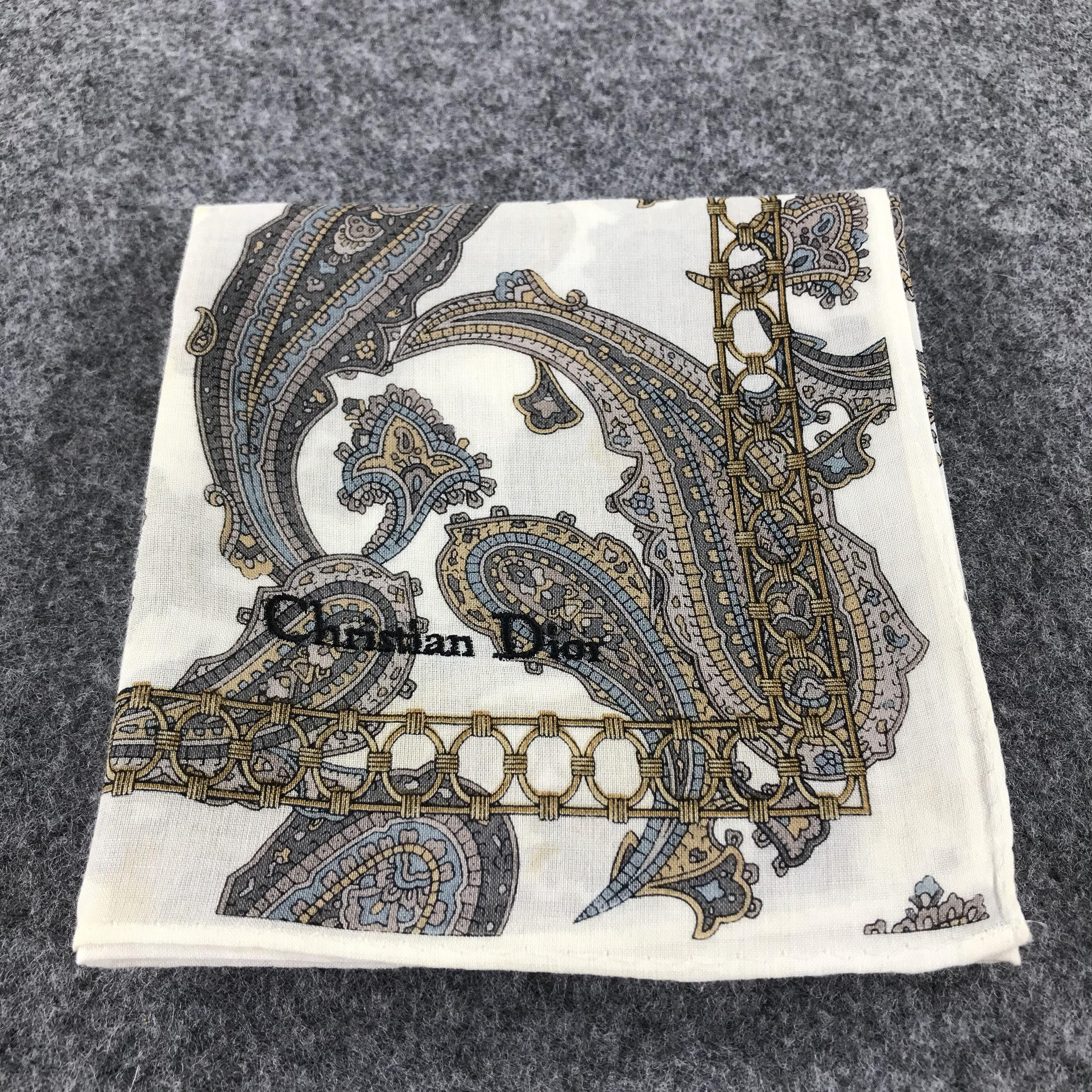 Christian Dior Monsieur Christian Dior Paisley Handkerchief Neckerchief H240 Size ONE SIZE - 11 Thumbnail