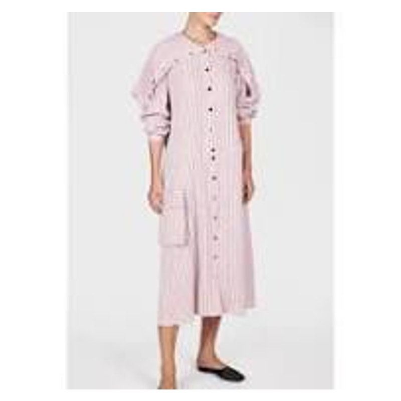 image of Tibi Viscose Twill Anorak Maxi Shirtdress Pink Women (Size XS)