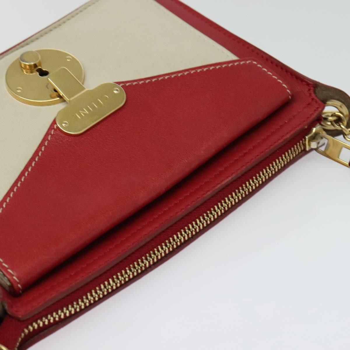Celine CELINE Chain Shoulder Bag Leather Red Gold Size ONE SIZE - 6 Thumbnail