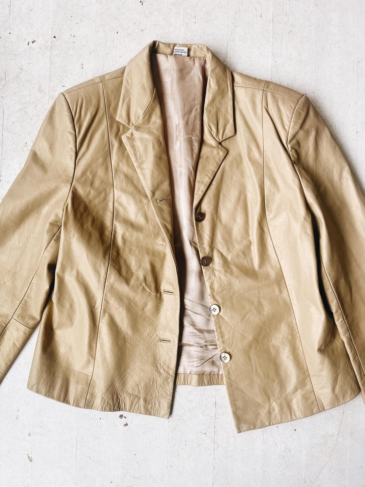 Other Vintage Gold Leather Blazer/Jacket Size M / US 6-8 / IT 42-44 - 4 Thumbnail