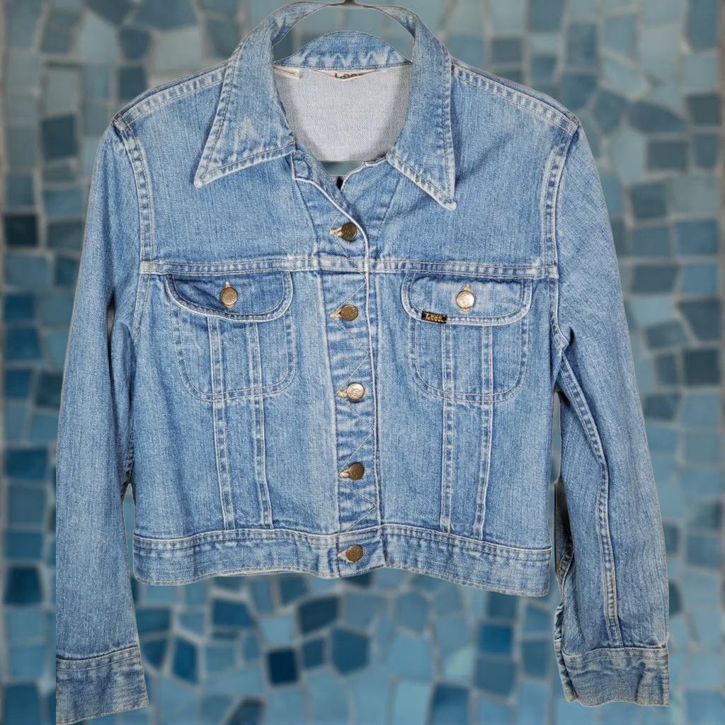 Lee VINTAGE Lee Riders White Label Denim Jacket Long Point Collar Women's S* Jeans Jacket Western 1970s Rugged USA Mens Womens Girls Size S / US 4 / IT 40 - 1 Thumbnail