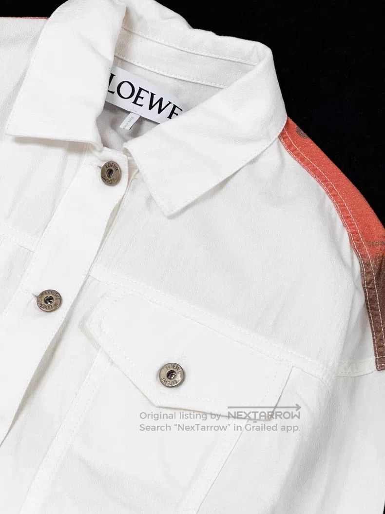 Loewe Loewe White Denim Jacket with Colorful Back Pattern Size XS / US 0-2 / IT 36-38 - 5 Thumbnail