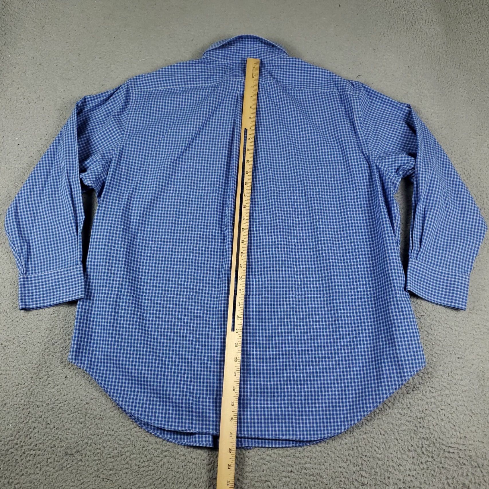 Ralph Lauren Ralph Lauren Blue Plaid Dress Shirt Mens 17.5 Long Sleeve Button-Up Classic Fit Size 46R - 3 Thumbnail