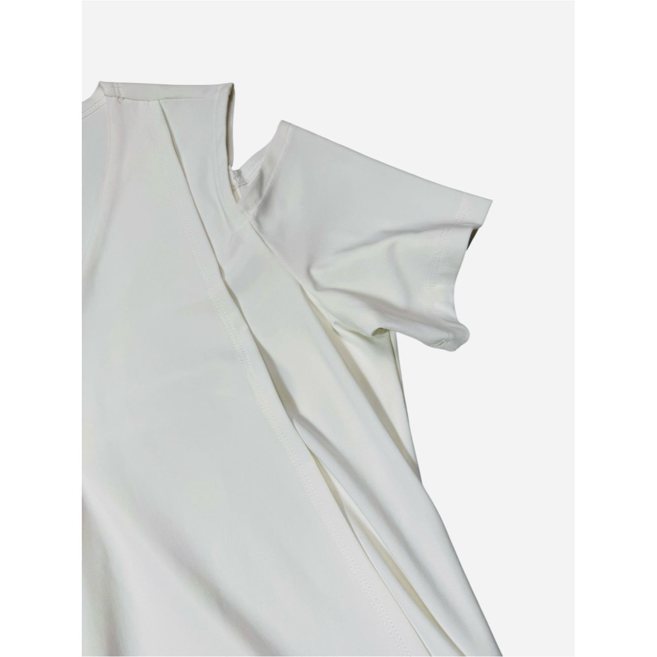 Other NWT New Artex Cold Shoulder V-Neck Handkerchief Hem White B Size L / US 10 / IT 46 - 6 Thumbnail