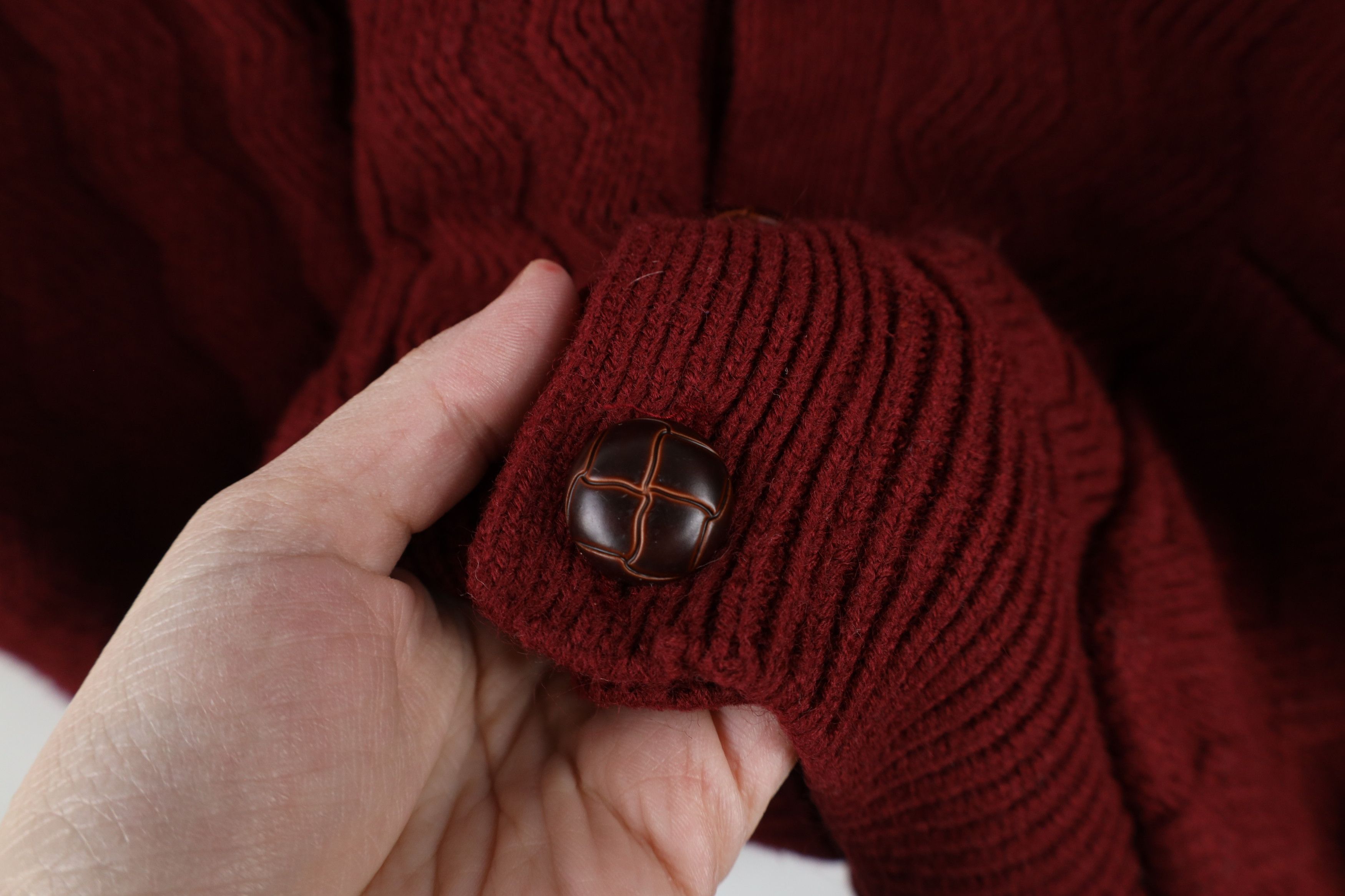 Vintage Vintage 90s Streetwear Ribbed Knit Cardigan Sweater Red Size US XL / EU 56 / 4 - 4 Thumbnail
