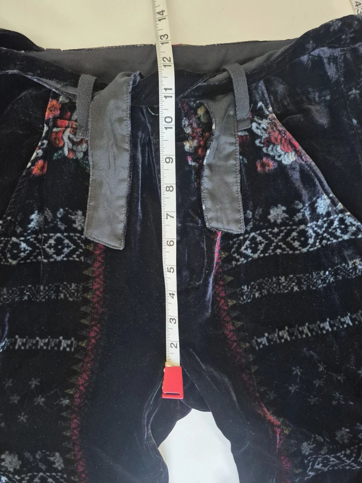 Johnny Was Pants Feza Velvet Black Abstract Belted Boho Party Travel Size 30" / US 8 / IT 44 - 13 Thumbnail
