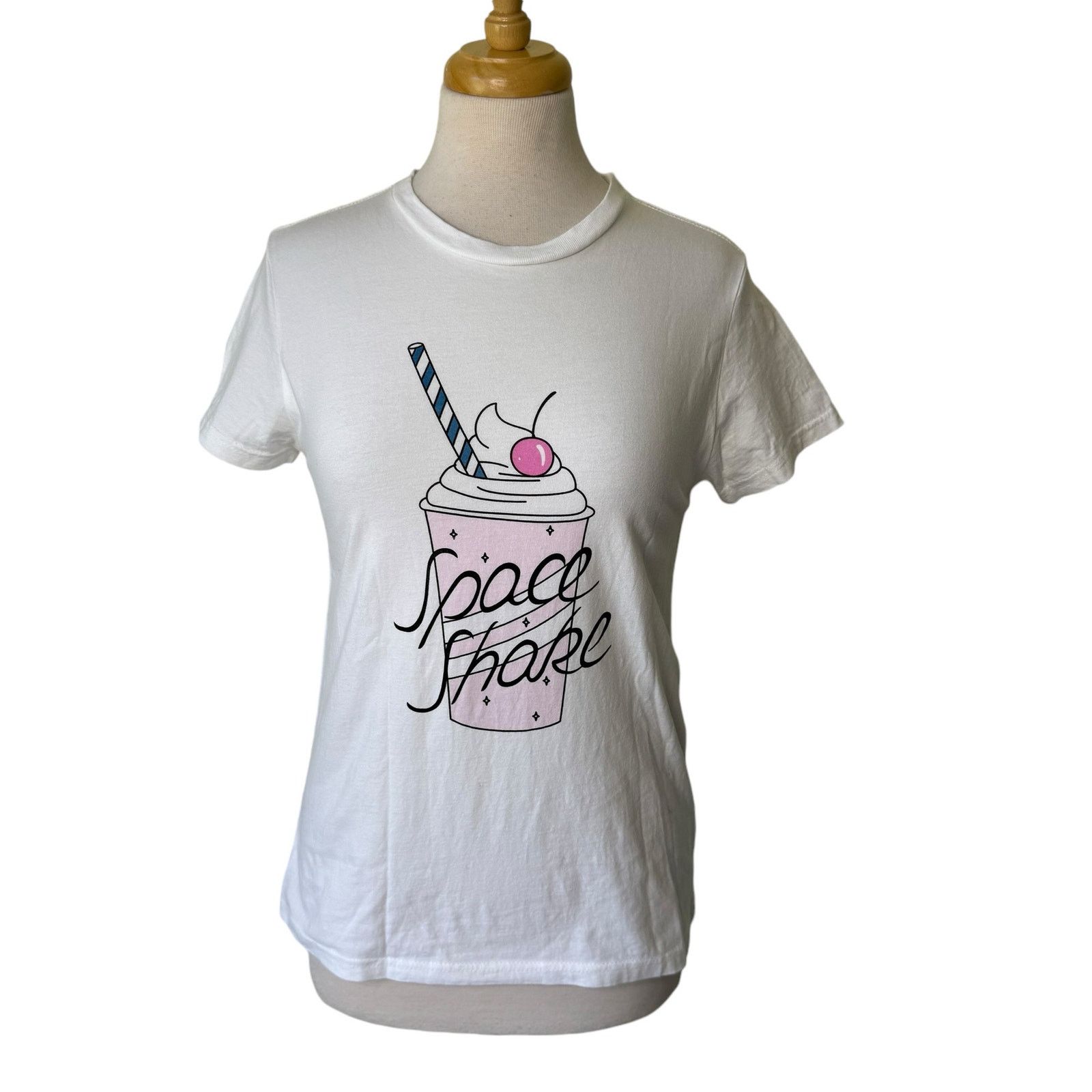 Ganni GANNI Cotton Berkley Tee "Space Shake" T Shirt Size SMALL Size S / US 4 / IT 40 - 2 Thumbnail