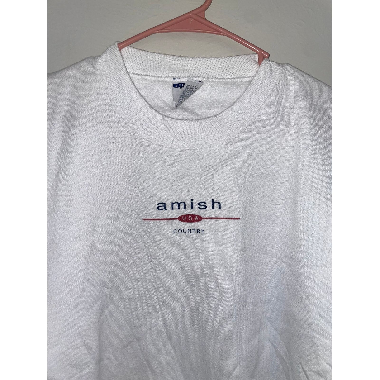 Jerzees Vintage Amish Sweatshirt Crewneck USA Country Stained 90s 2X Size US XXL / EU 58 / 5 - 2 Thumbnail