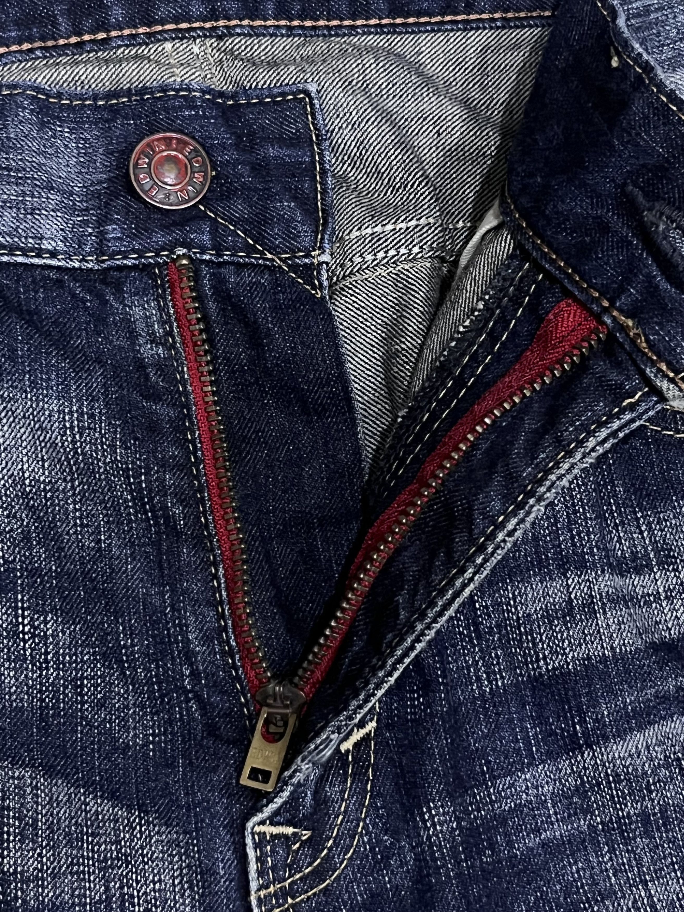 Kapital Edwin 503 Blue Trip Distressed Ripped Flare Jeans Y2K Japan Size US 34 / EU 50 - 10 Thumbnail