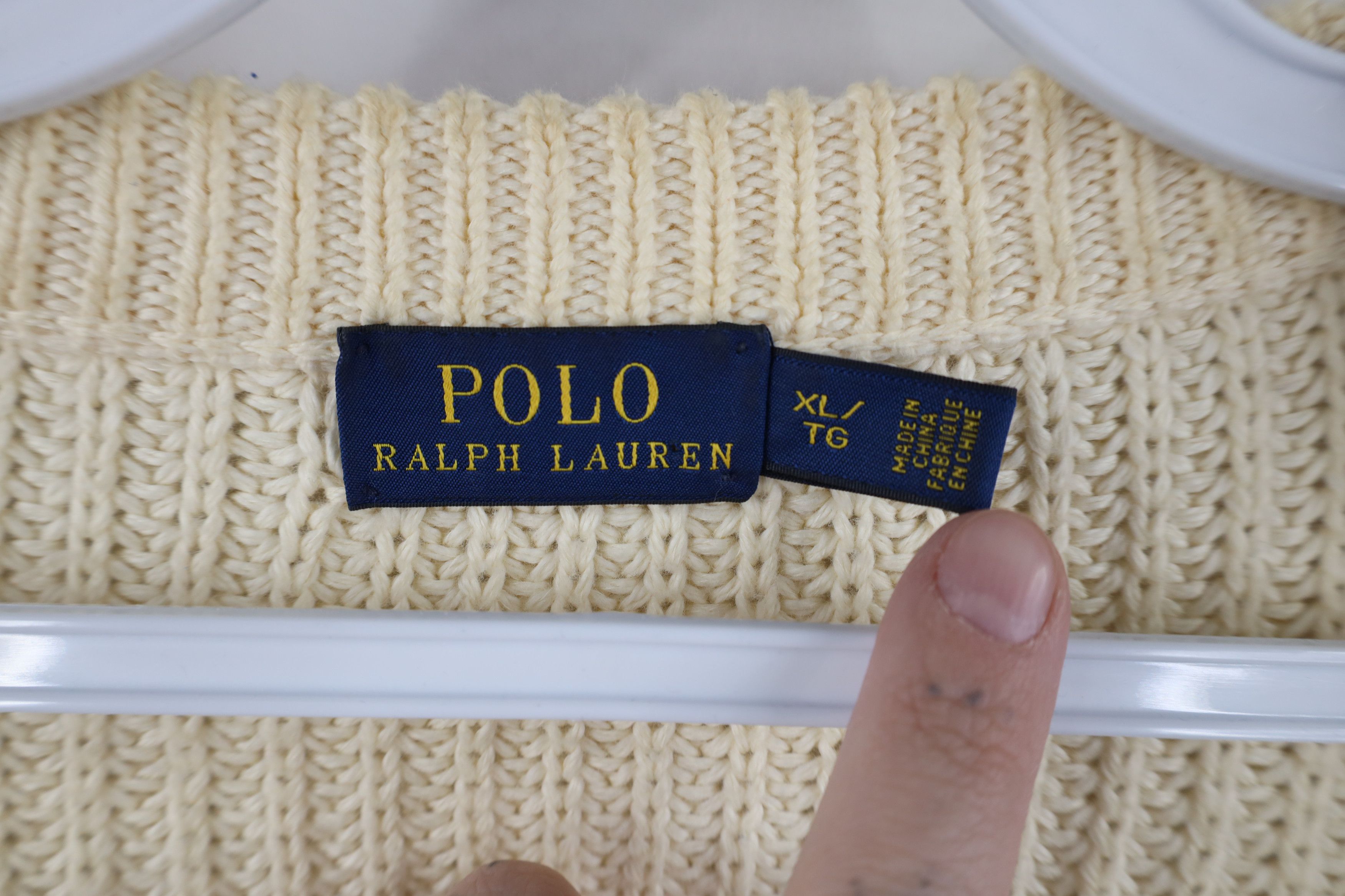 Ralph Lauren Ralph Lauren Ribbed Knit Slouchy Crewneck Sweater Beige Size XL / US 12-14 / IT 48-50 - 8 Thumbnail