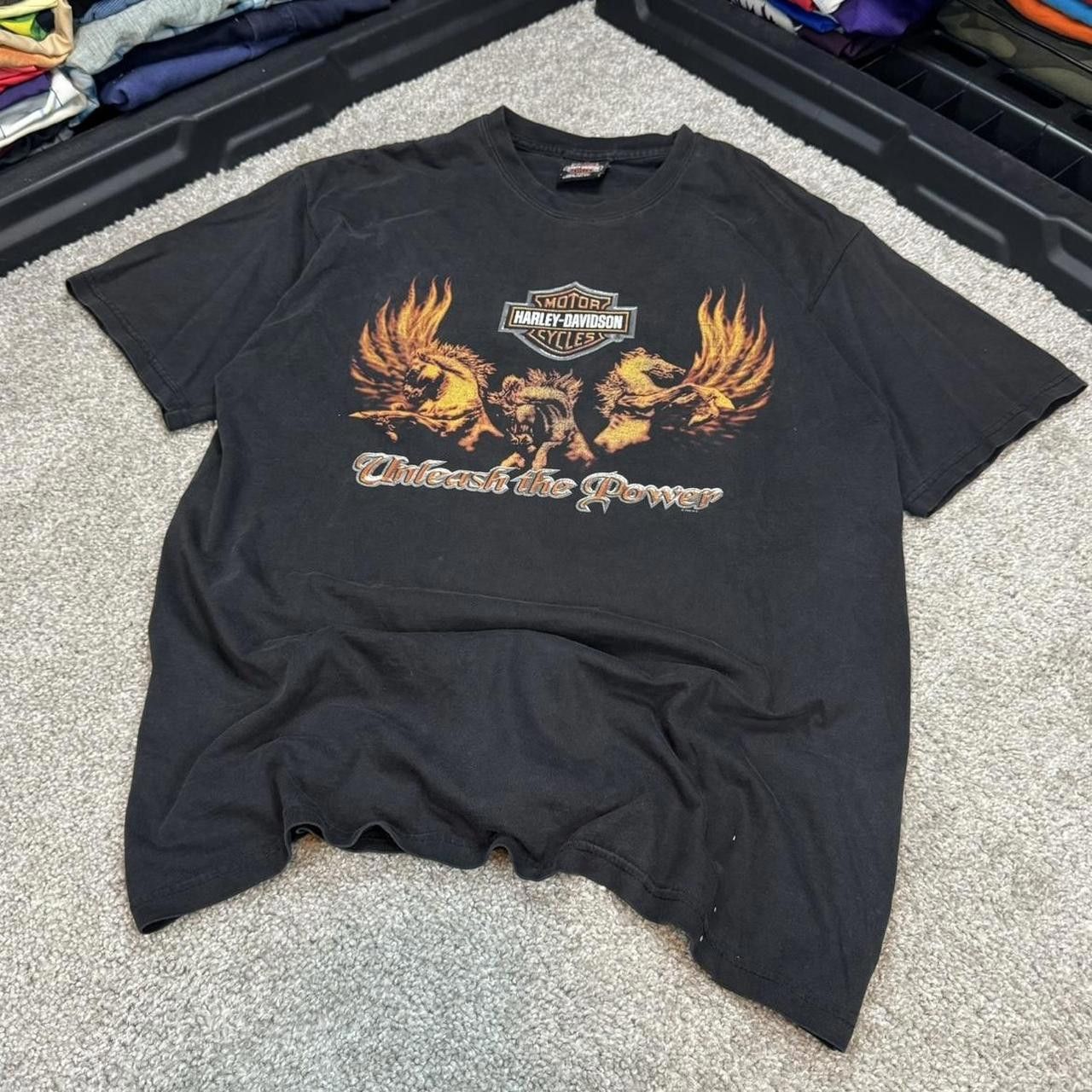 Harley Davidson × Vintage VTG 90s Made in USA Faded Harley Davidson T Shirt Size US L / EU 52-54 / 3 - 1 Thumbnail