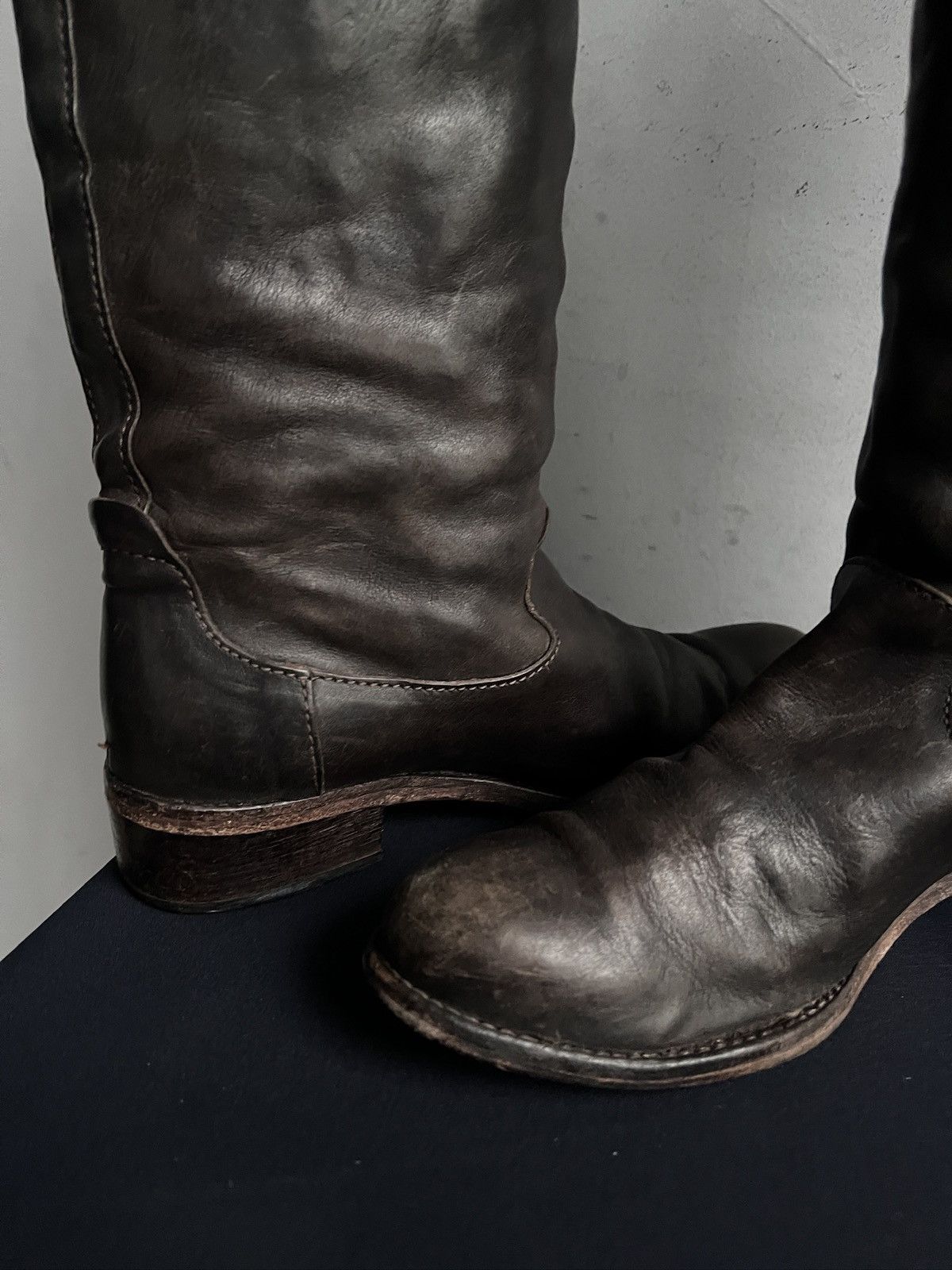 MoMA Moma Leather Tall Brown Boots Zipper Vintage Size US 8 / IT 38 - 9 Thumbnail