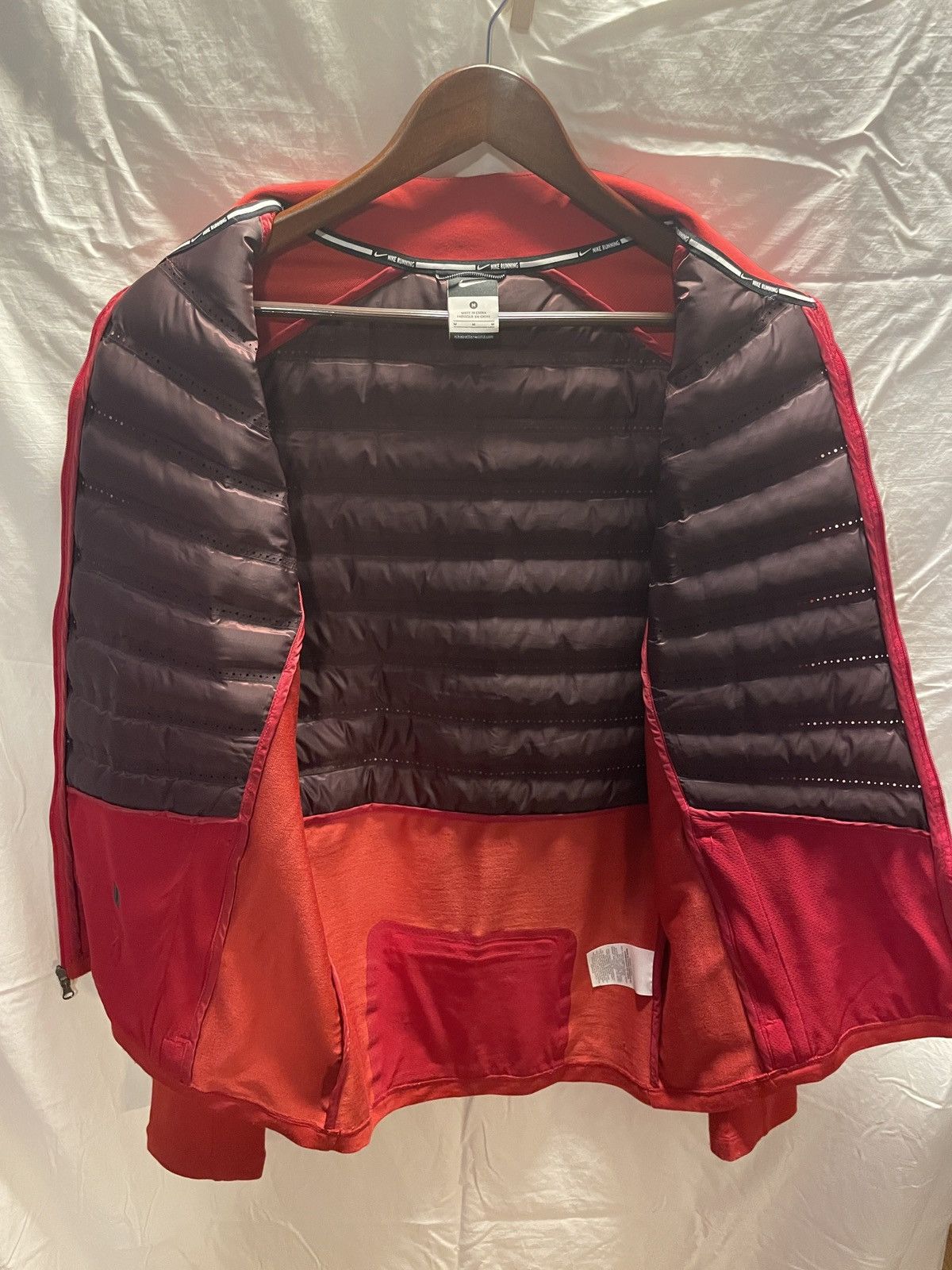 Nike × Vintage RARE Nike Aeroloft 800 Running Jacket Goose Down Wool Red Size US M / EU 48-50 / 2 - 4 Thumbnail
