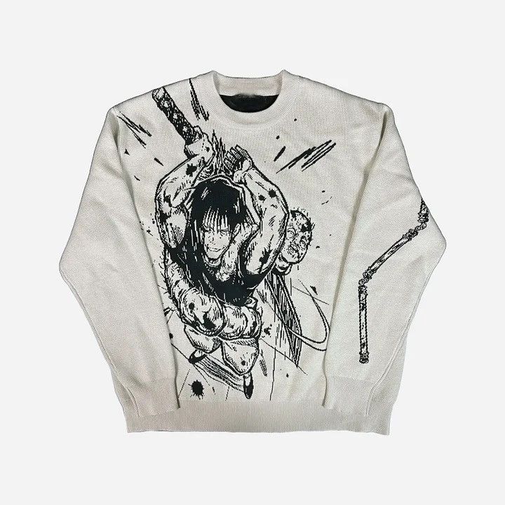 Japanese Brand × Other Knitted Anime Cartoon Print Pullover Sweater Unisex Size US XL / EU 56 / 4 - 1 Thumbnail