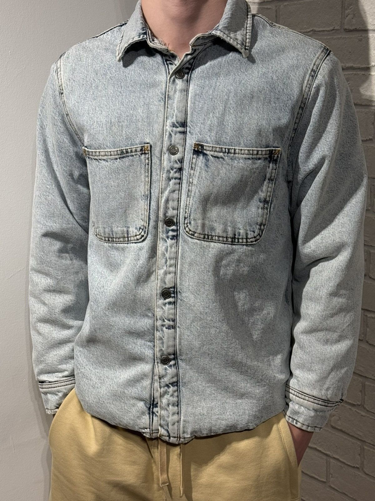 Stussy Stussy Sherpa Lined Denim Shirt 'Stone Washed' Size US S / EU 44-46 / 1 - 8 Thumbnail