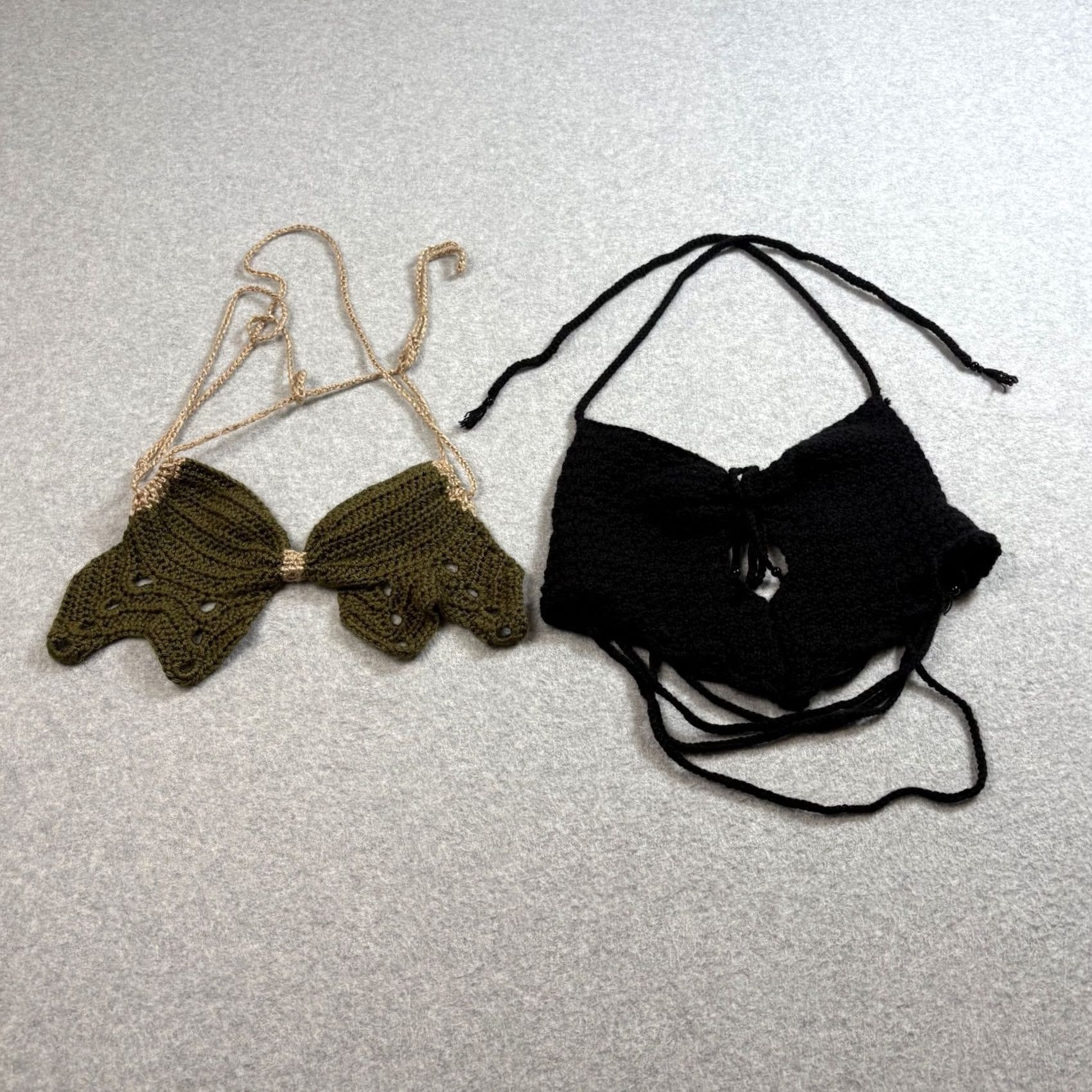 Vintage The Label Crochet Bralette Woman S Black Festival Hippie Club Rave Boho Y2K Lot Size ONE SIZE - 2 Thumbnail