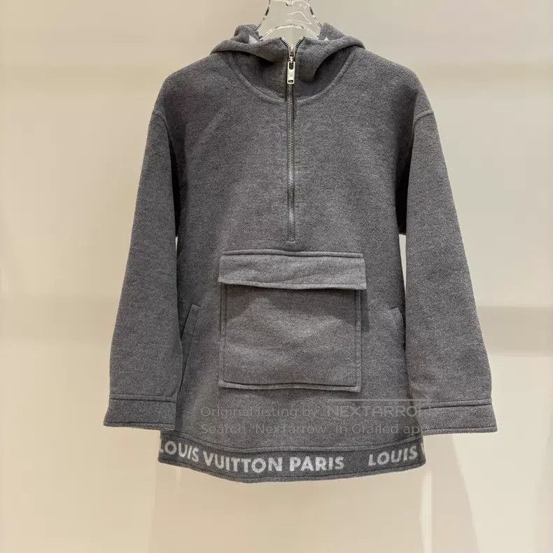 Louis Vuitton Louis Vuitton 21fw Half Zip Inside Full Logo Patchwork Hoo Size XS / US 0-2 / IT 36-38 - 1 Thumbnail