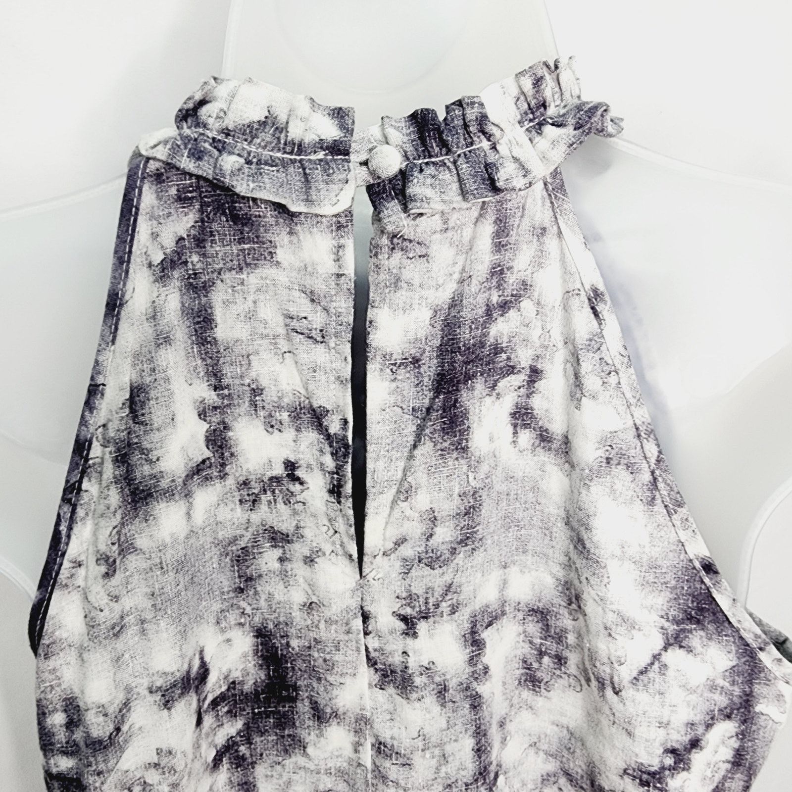 Other Marisa Christina Black Tie Dye Linen Blend Ruffle Top Size M / US 6-8 / IT 42-44 - 8 Thumbnail
