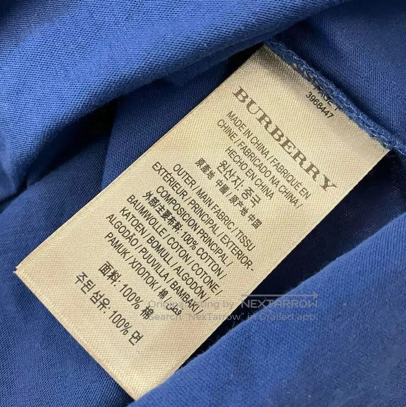 Burberry Burberry Blue Cotton Men's T. Size US L / EU 52-54 / 3 - 7 Thumbnail