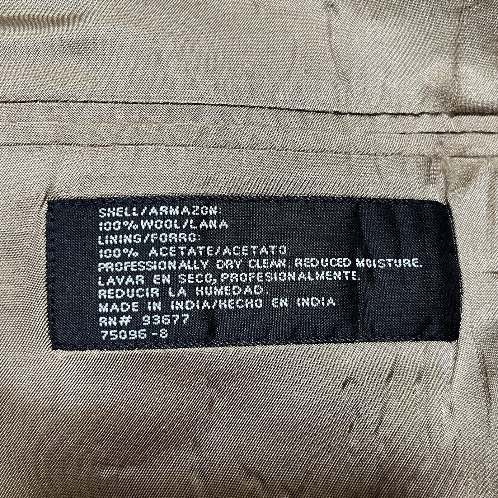 Stafford Stafford Wool Herringbone Beige Career Suit Jacket Coat 42L Size 42L - 8 Thumbnail