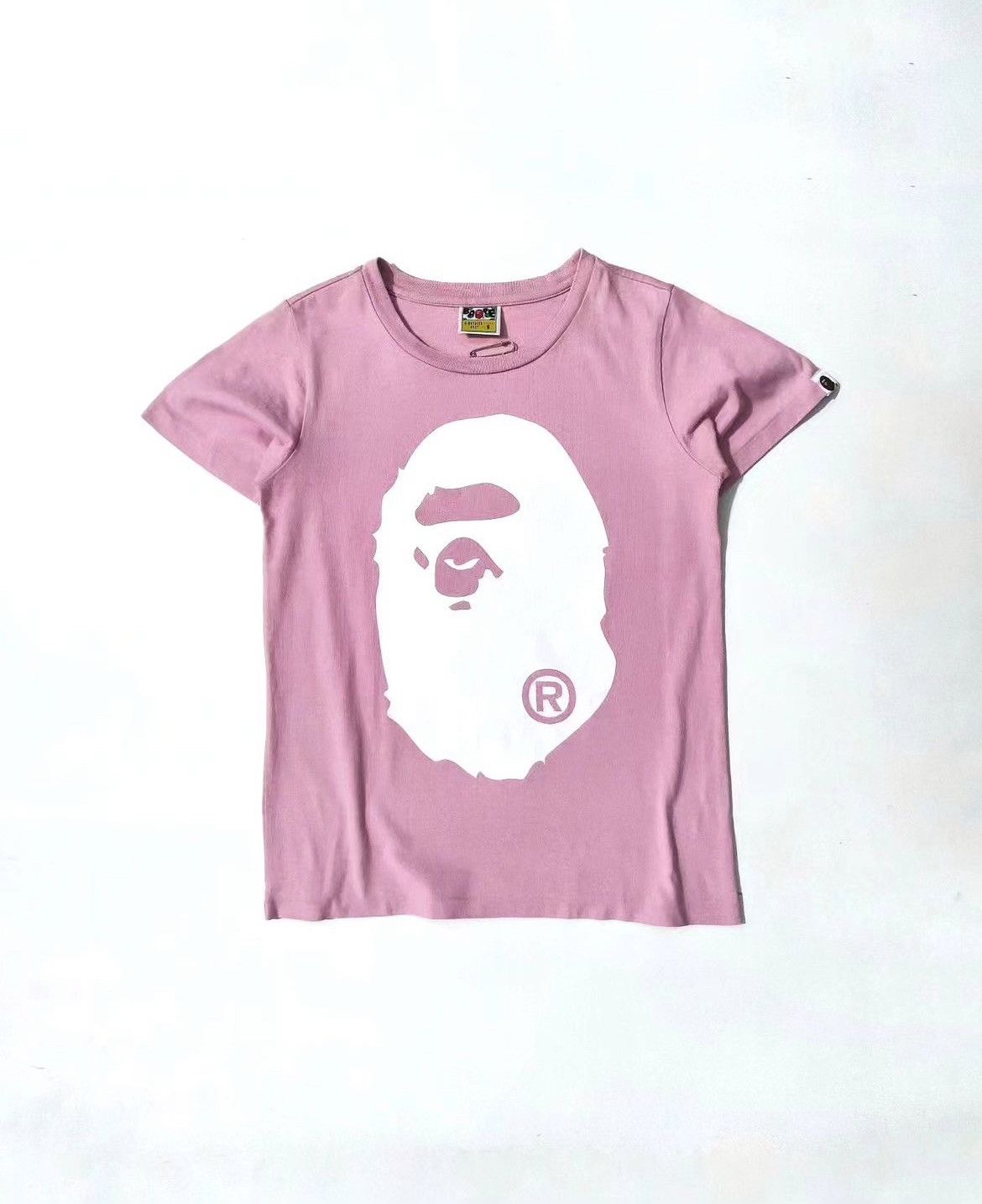 image of Bape x Nigo Big Ape Head Tee in Pink, Women's (Size XS)