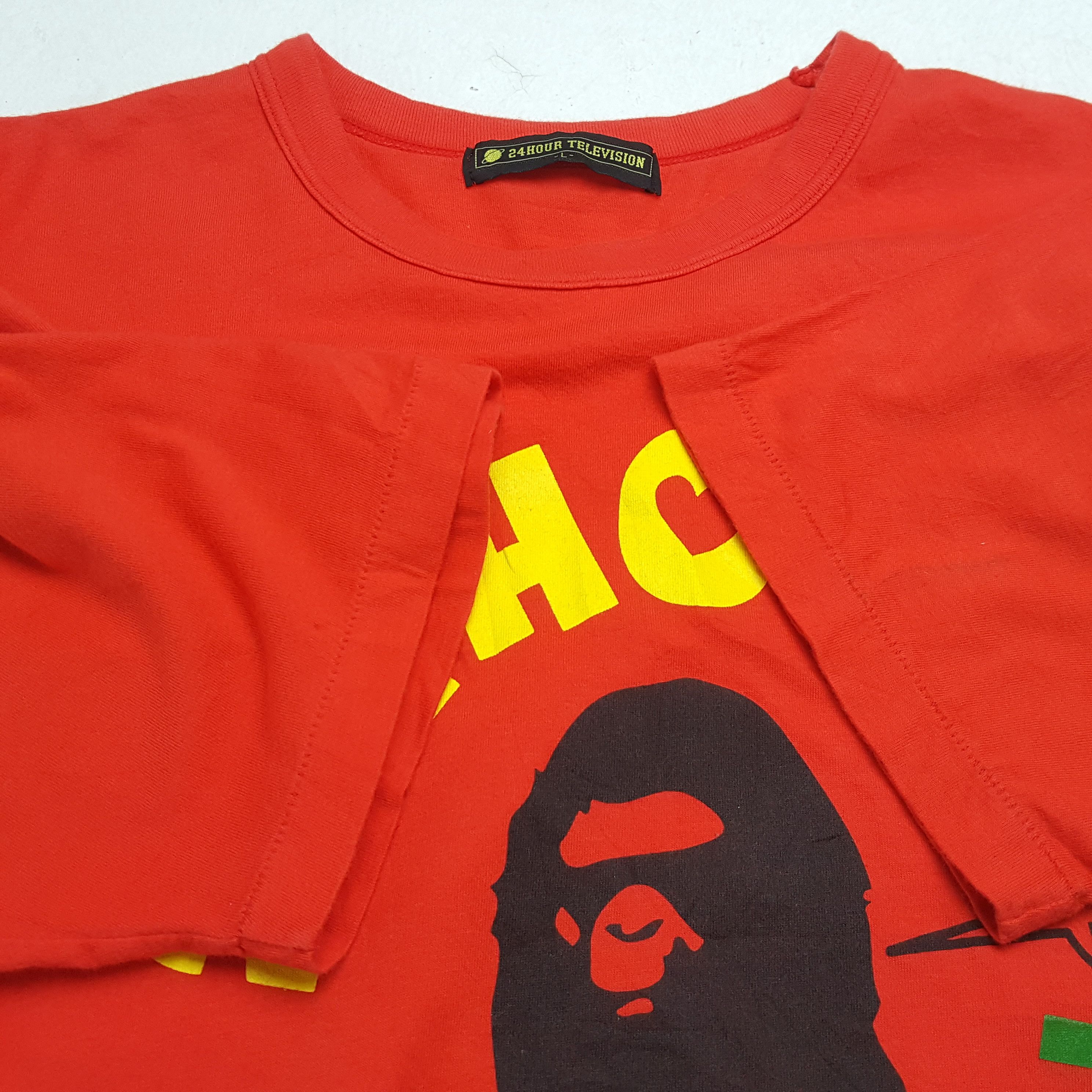 Japanese Brand × Vintage Vintage 24 HOUR TELEVISON x BAPE Brand Style T-Shirts Size US M / EU 48-50 / 2 - 5 Thumbnail
