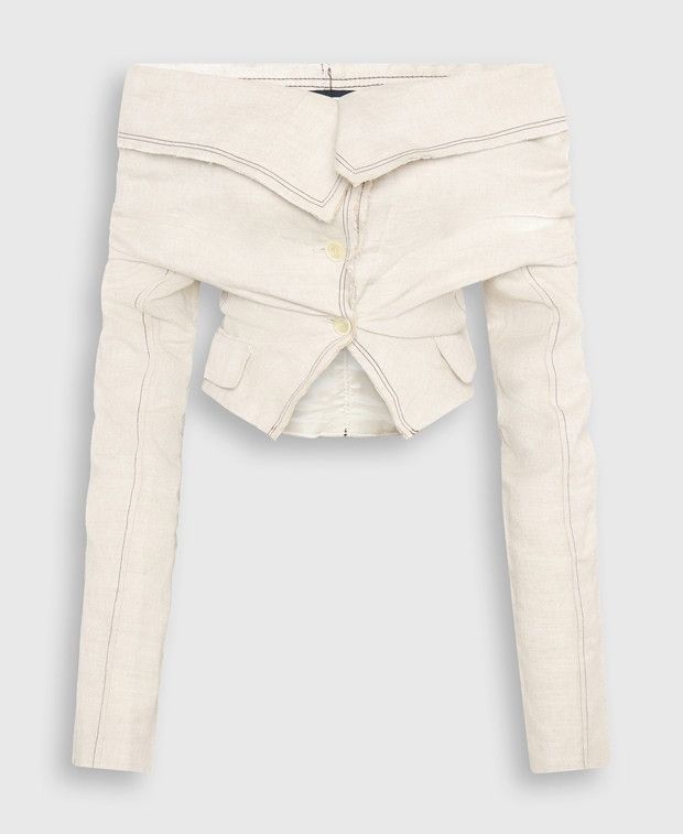 Linen-blend blouse