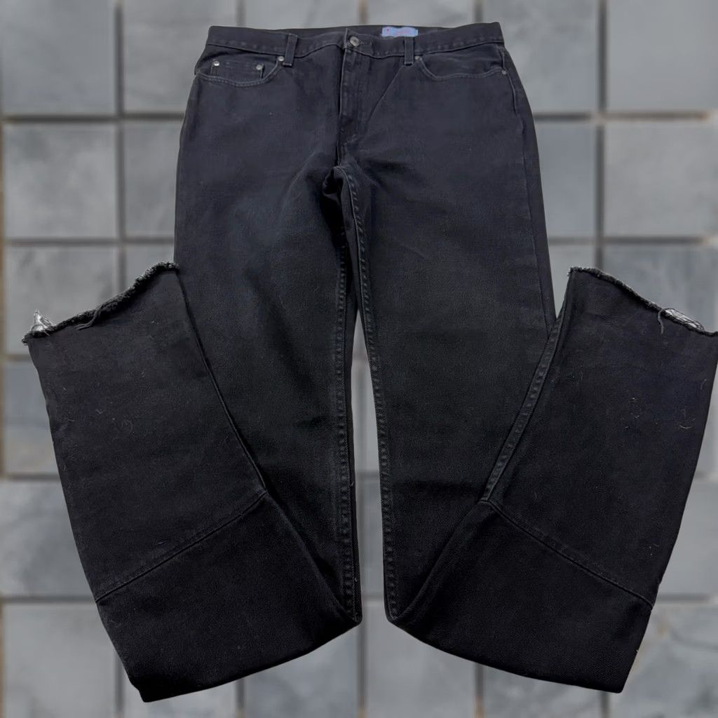 No Faith Studios × Vintage NoFaith Italy Dull Black Boot Cut Jeans