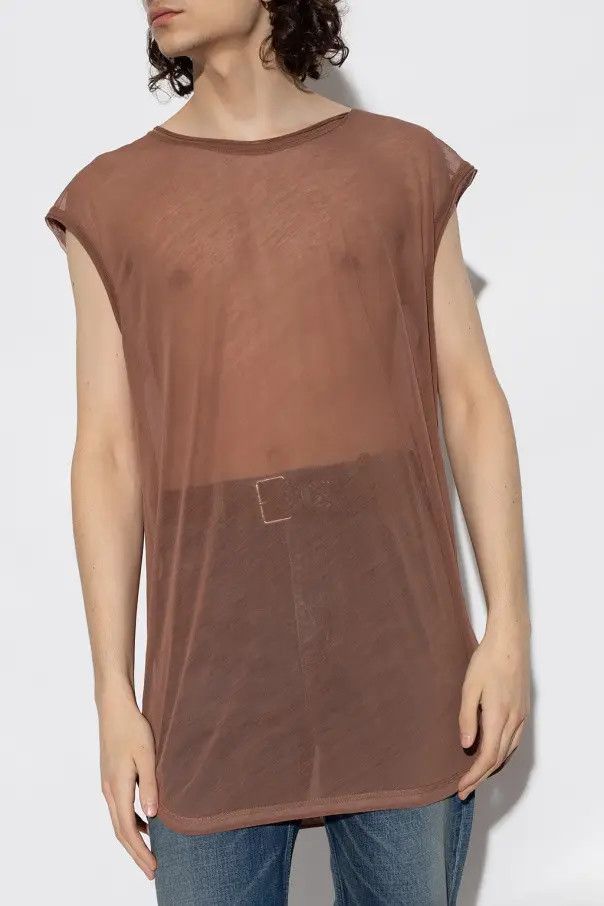 Saint Laurent Paris o1bcso1str0625 Sleeveless T-Shirt In Jersey in Brown Size US S / EU 44-46 / 1 - 2 Thumbnail
