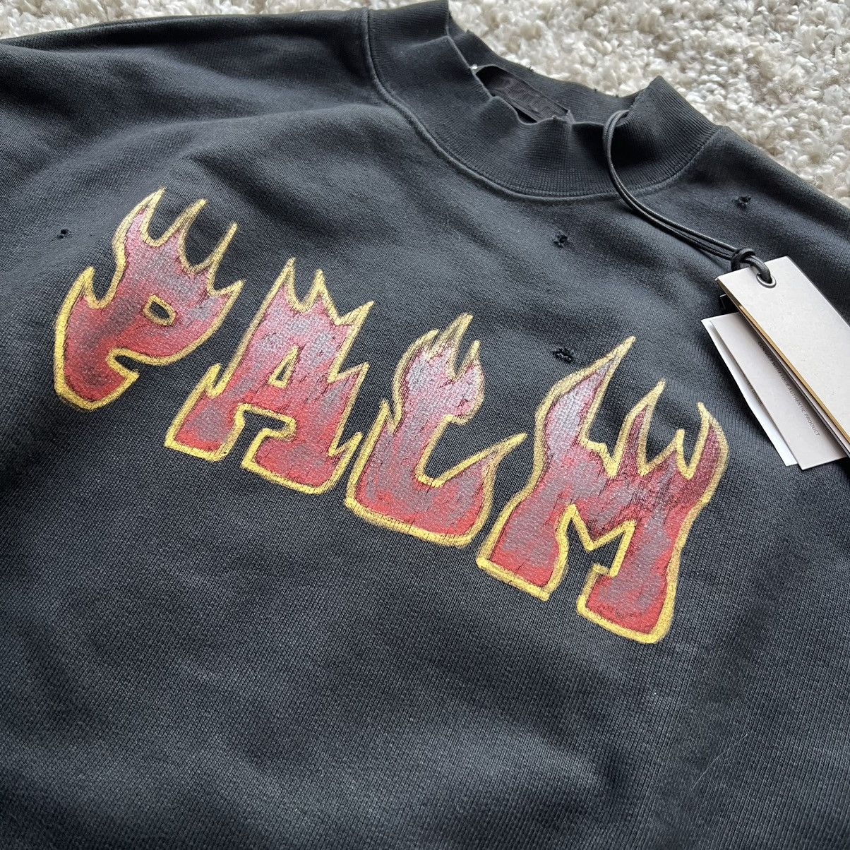 Palm Angels Palm Angels destroyed look sweatshirt sweater crewneck logo Size US M / EU 48-50 / 2 - 2 Thumbnail