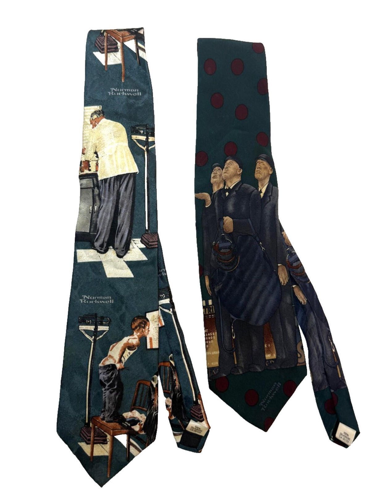 Other Vintage 90s Norman Rockwell Tie Lot 2 Mens Doctor Medical Size ONE SIZE - 1 Thumbnail