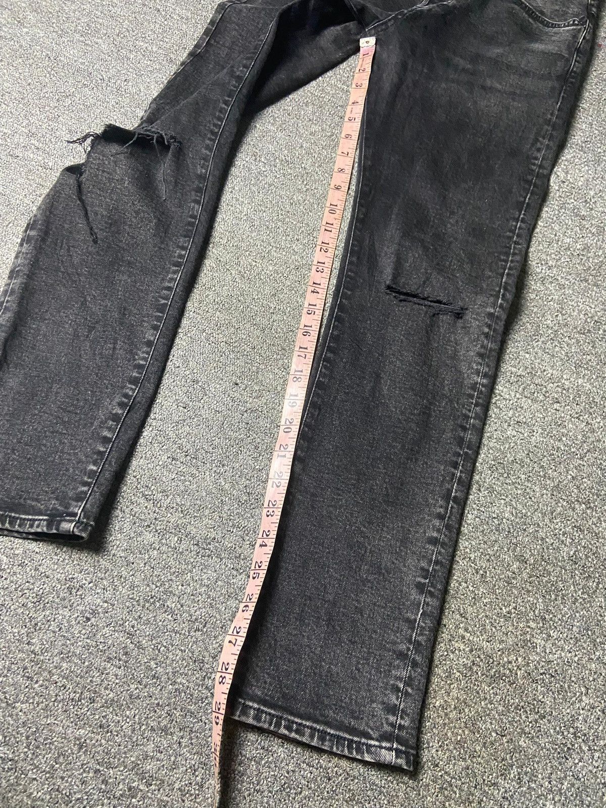Japanese Brand &Denim Acid Black Distressed Skinny Jeans (165) Size US 30 / EU 46 - 5 Thumbnail