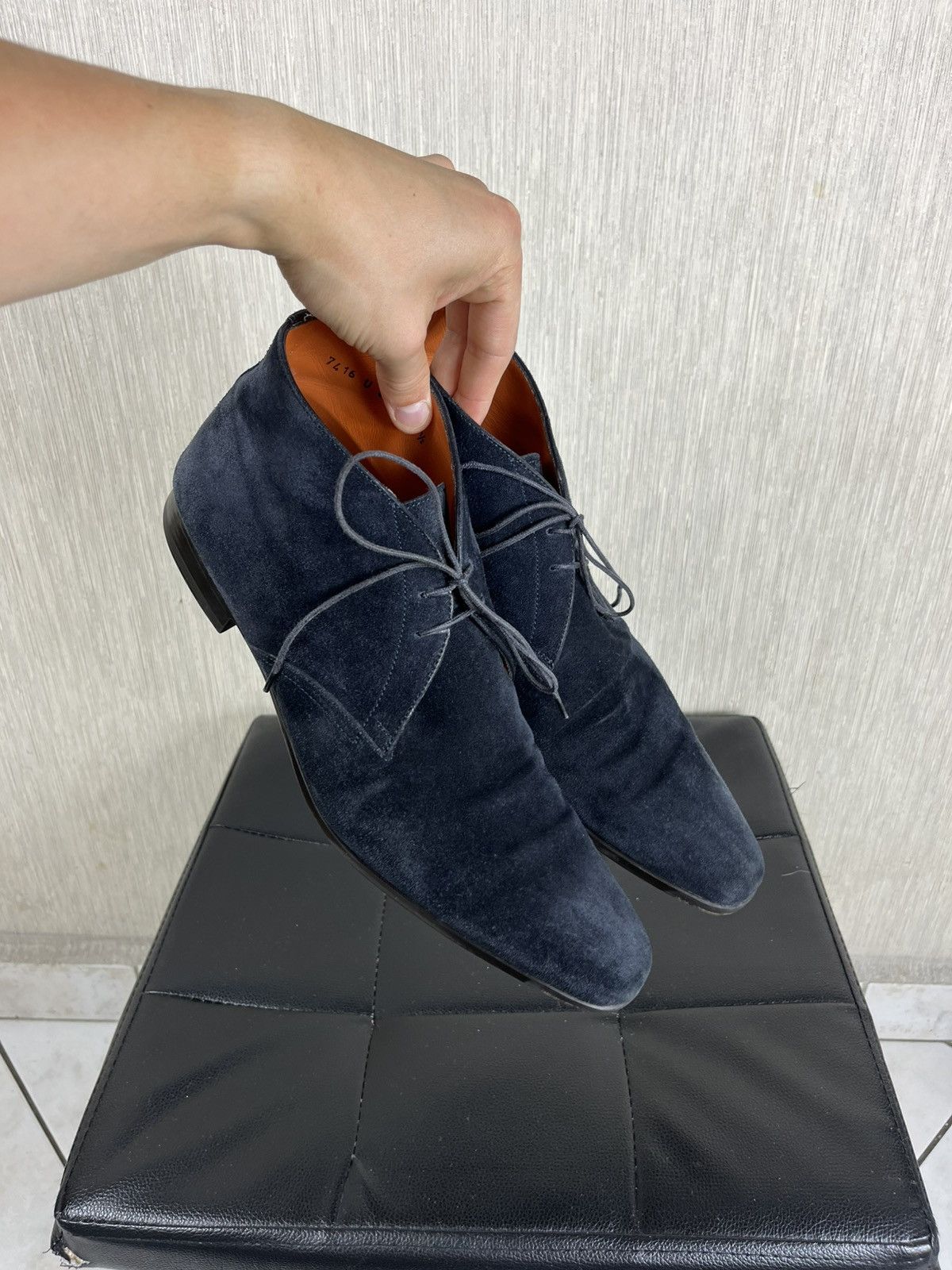 Santoni Santoni for Oger suede leather high top boots shoes handmade Size US 8.5 / EU 41-42 - 25 Thumbnail